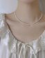 Fashion 11#silver Half Pearl Geometric Crushed Silver Pearl Beaded Necklace