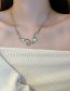 Fashion 18#silver-pink Diamond Heart Necklace Alloy Diamond Heart Necklace