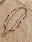Fashion 40#color Crystal Flowers Alloy Geometric Beaded Necklace