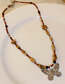 Fashion 11# Necklace - Brown Beaded Butterfly Copper Geometric Beaded Butterfly Necklace