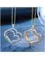 Fashion Silver Suit Alloy Diamond Heart Necklace Earrings Set