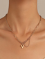 Fashion Gold Alloy Geometric Heart Necklace