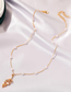 Fashion Gold Alloy Pearl Leaf Necklace