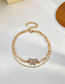 Fashion Gold Alloy Diamond Butterfly Double Layer Bracelet