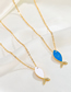 Fashion Golden White Alloy Diamond Small Fish Necklace