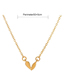 Fashion Gold Pure Copper Geometric Heart Necklace