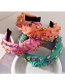 Fashion Pink Fabric Alloy Diamond-encrusted Water Drop Knotted Wide-brimmed Headband