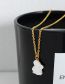Fashion Gold Geometric White Shell Rabbit Necklace