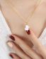Fashion Gold Geometric White Shell Rabbit Necklace