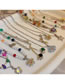 Fashion 16# Necklace - White Alloy Geometric Pearl Chain Square Diamond Necklace