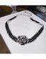 Fashion 14#necklace-black Diamond Flowers Alloy Diamond Flower Necklace