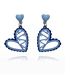 Fashion A Pair Of Ear Clips (triangular Clips) Alloy Contrasting Color Heart Ear Clip Earrings
