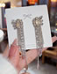 Fashion Silver Zirconia Geometric Tassel Earrings In Copper