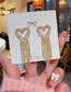 Fashion Gold Copper And Diamond Heart Tassel Earrings