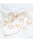 Fashion Gold Alloy Pearl Geometric Ring Set
