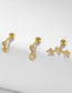 Fashion 2# Gold Silver And Diamond Geometric Piercing Stud Earrings