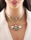 Fashion 4# Geometric Diamond Drop Oil Heart Necklace