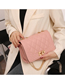 Fashion Pink Pu Rhombus Embroidered Thread Lock Flip Top Messenger Bag