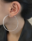 Fashion 5cm Plain Hoop Earrings Pure Copper Round Earrings