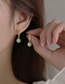 Fashion White Gold Zircon Hetian Jade Earrings Copper And Diamond Hetian Jade Earrings