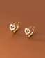 Fashion One Gold-colored Zirconia Heart Earring Copper And Diamond Heart-shaped Earring (single)