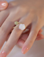 Fashion Ring (white Gold) Pure Copper Hetian Jade Open Ring