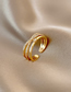 Fashion Silver Copper Inlaid Zirconia Cross Double Ring