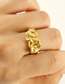 Fashion Gold Titanium Steel Irregular Lava Open Ring