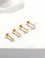 Fashion Titanium 535-gold 3mm Titanium Steel Opal Piercing Stud Earrings