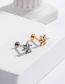 Fashion Silver 4# Titanium Steel Opal Geometric Piercing Stud Earrings