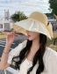 Fashion Khaki Polyester Straw Stitching Bowknot Big Brim Sunscreen Hat