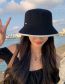Fashion Black Metal Label Knit Sunscreen Bucket Hat
