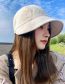 Fashion Solid Color Cloth:khaki Polyester Sun Hat With Large Brim