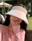 Fashion Pink Yellow Blue Ombre Leather Label Empty Sun Hat