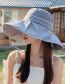 Fashion Grey Metal Label Large Brim Sunscreen Bucket Hat
