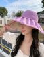 Fashion Bow Hat:purple Polyester Slit Bow Knot Sunscreen Hat With Large Brim