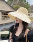 Fashion Big Brim Hat With Bow:beige Polyester Slit Bow Knot Sunscreen Hat With Large Brim