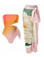 Fashion Suspender Dress Polyester Printed Irregular Hem Beach Dress