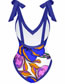 Fashion One-piece Bikini + Gauze Skirt Polyester Printed One-piece Swimsuit Knotted Beach Dress Set
