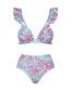 Fashion Split Bikini Polyester Print One-piece Swimsuit