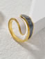 Fashion Gold Titanium Oil Drip Geometric Split Ring