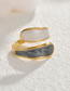 Fashion Gold Titanium Oil Drip Geometric Split Ring