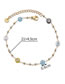 Fashion Gold Stainless Steel Glass Flower Mosaic Anklet