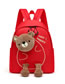 Fashion Red Nylon Bear Large Capacity Backpack