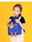Fashion Blue Nylon Bear Large Capacity Backpack