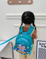 Fashion Blue Nylon Cartoon Large Capacity Backpack