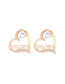 Fashion Gold Alloy Diamond And Pearl Heart Letter Stud Earrings