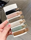 Fashion 6 Packs Of Mixed Colors In One Card Metal Alphabet Leather Rectangular Barrette