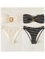 Fashion Black Striped Bandeau Two-piece Swimsuit