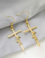 Fashion Golden-grace Titanium Steel Cross Alphabet Earrings